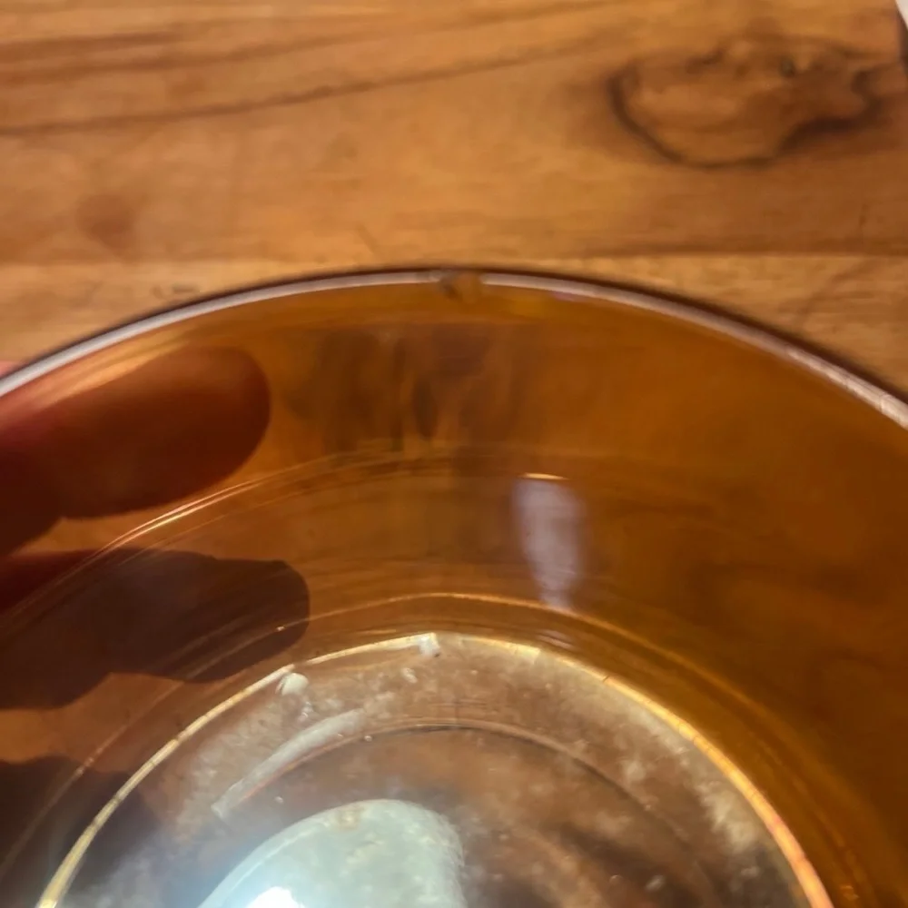 Vintage Amber Glass Dog powder jar - Picture 4 of 4